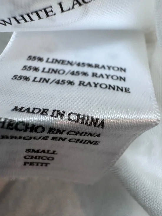 Rails Jasmine White Lace Detail Dress Women’s Small Linen Cotton Blend $228 - Picture 11 of 12